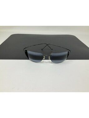 Maui Jim Kaanapali MJ-501-02 Titanium Rimless Sunglasses Gunmetal Cracked Lenses